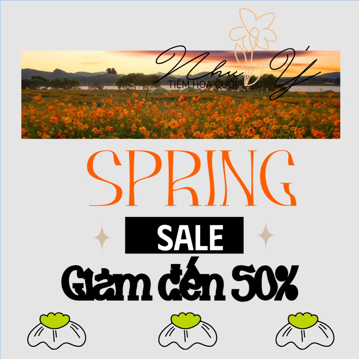 Mẫu Bài post MXH vuông Nông sản, agricultural, farm, flower shop, cửa hàng hoa — LayerPic