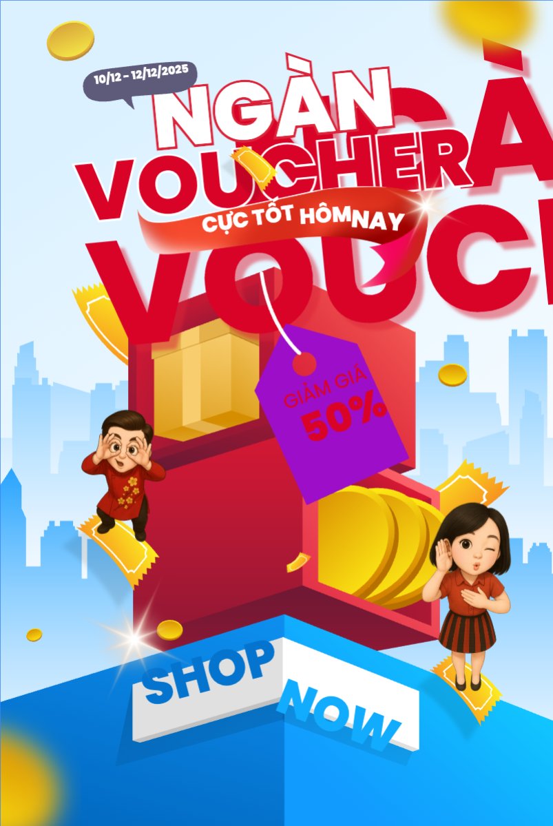 Mẫu Bài post MXH dọc Ngàn voucher cực tốt hôm nay — LayerPic