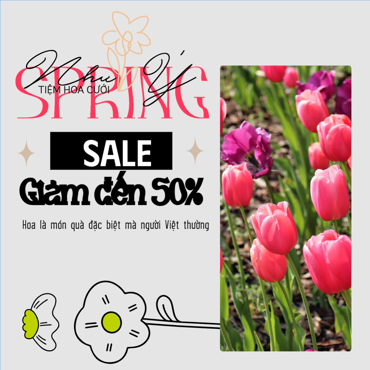 Mẫu Bài post MXH vuông Nông sản, agricultural, farm, flower shop, cửa hàng hoa — LayerPic