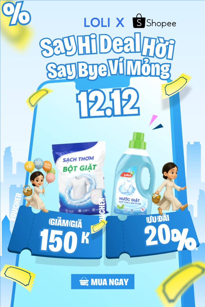 Mẫu Bài post MXH dọc Say hi deal hời say bye ví mỏng — LayerPic