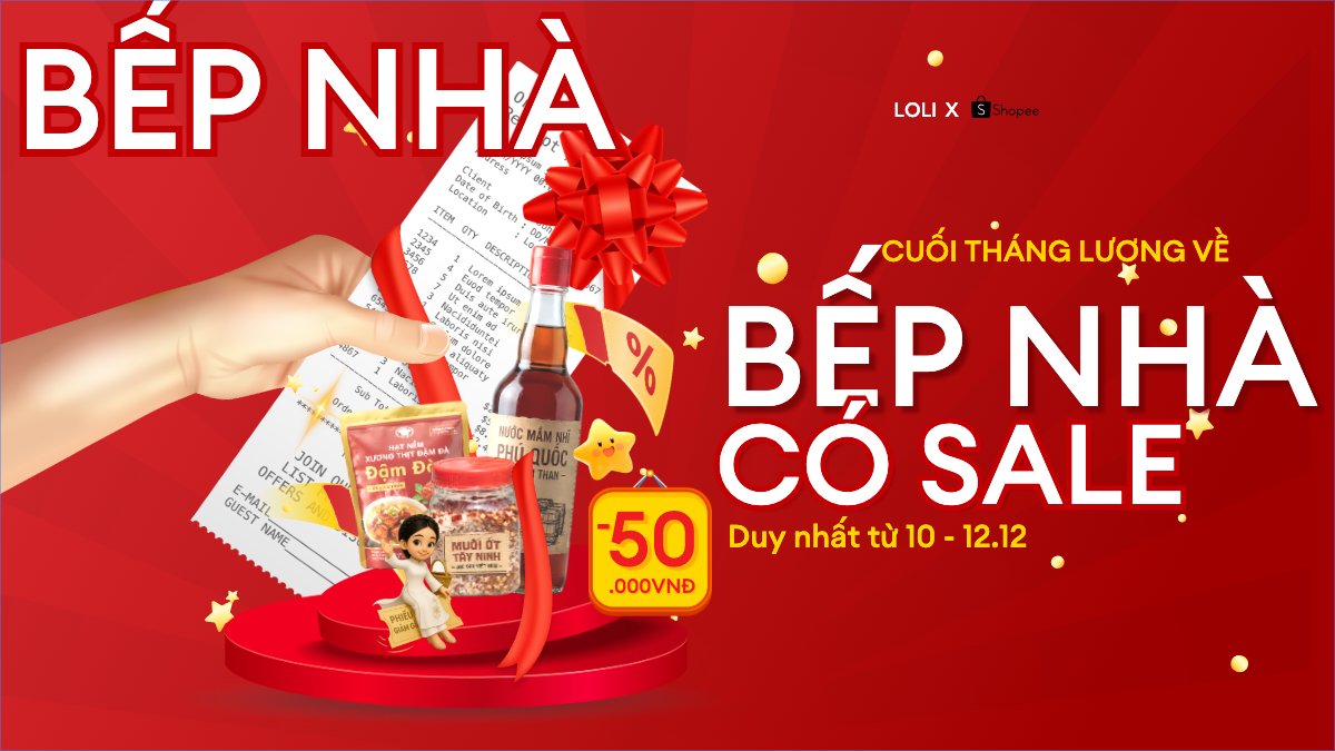 Mẫu Bài post MXH (16:9) Cuối tháng lương về bếp nhà có sale — LayerPic