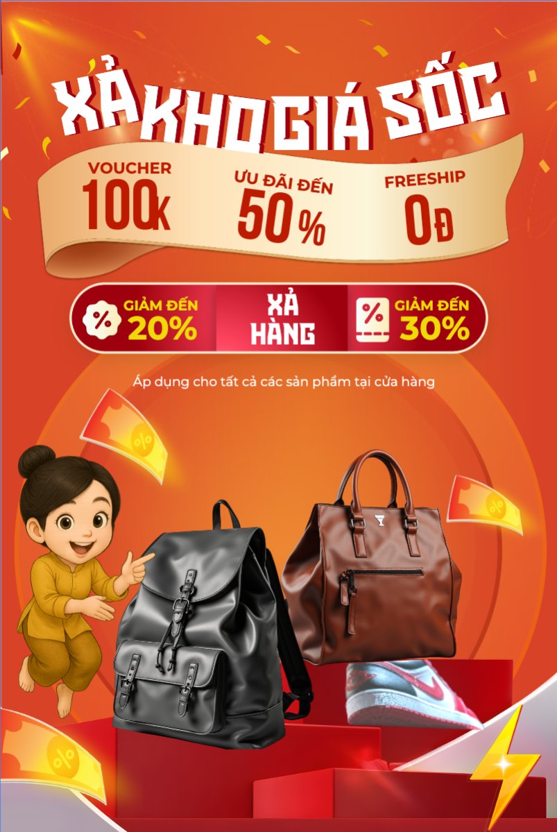 Mẫu Bài post MXH dọc Xả kho giá sốc — LayerPic