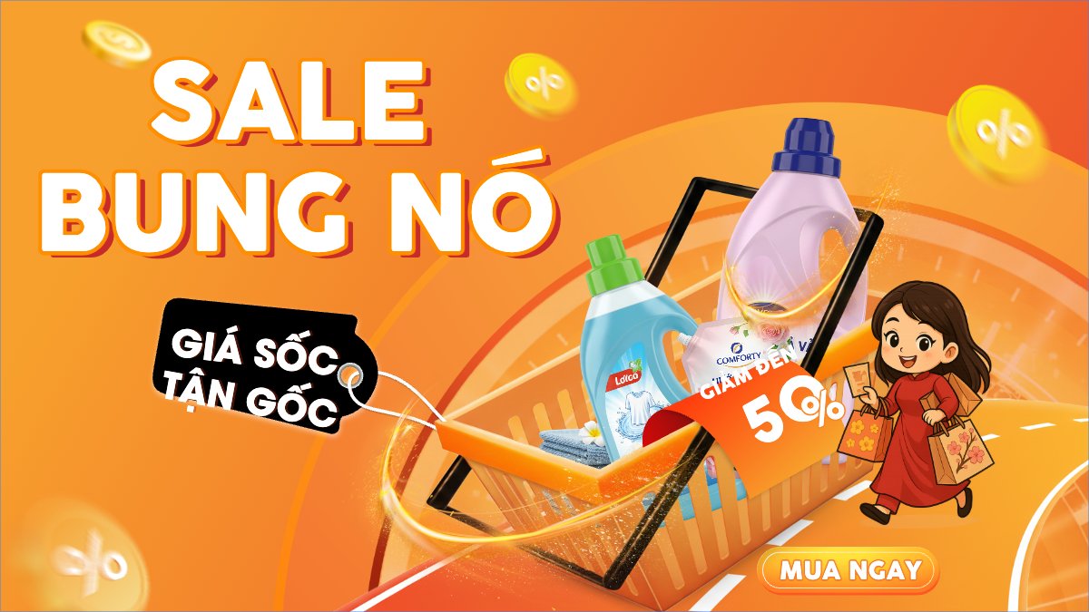 Mẫu Bài post MXH (16:9) Sale bung nóc — LayerPic
