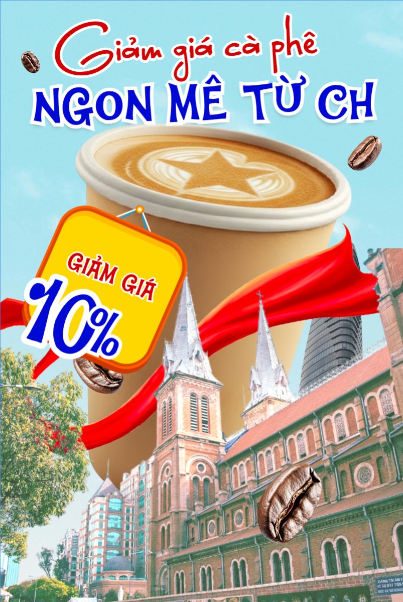 Mẫu Bài post MXH dọc Giảm giá cà phê ngon mê từ chối — LayerPic