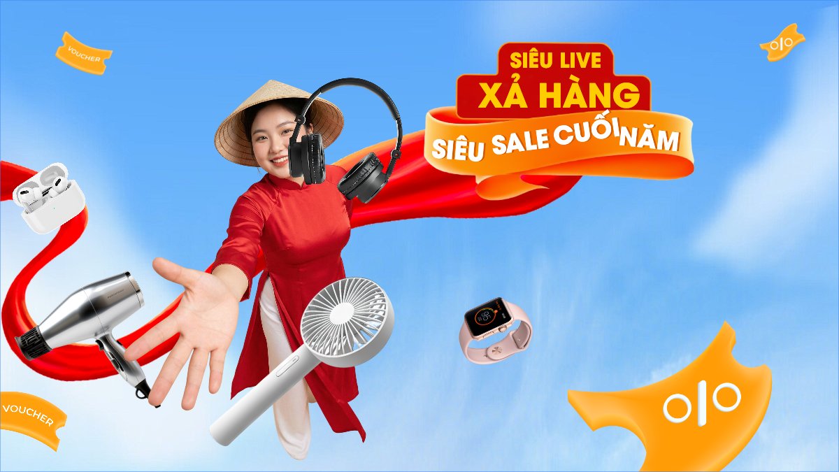 Mẫu Bài post MXH (16:9) Siêu live xả hàng — LayerPic