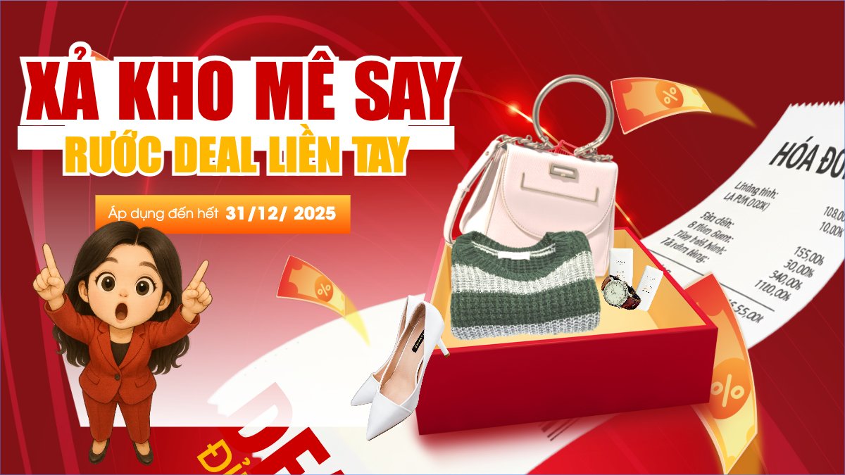 Mẫu Bài post MXH (16:9) Xả kho mê say rước deal liền tay — LayerPic