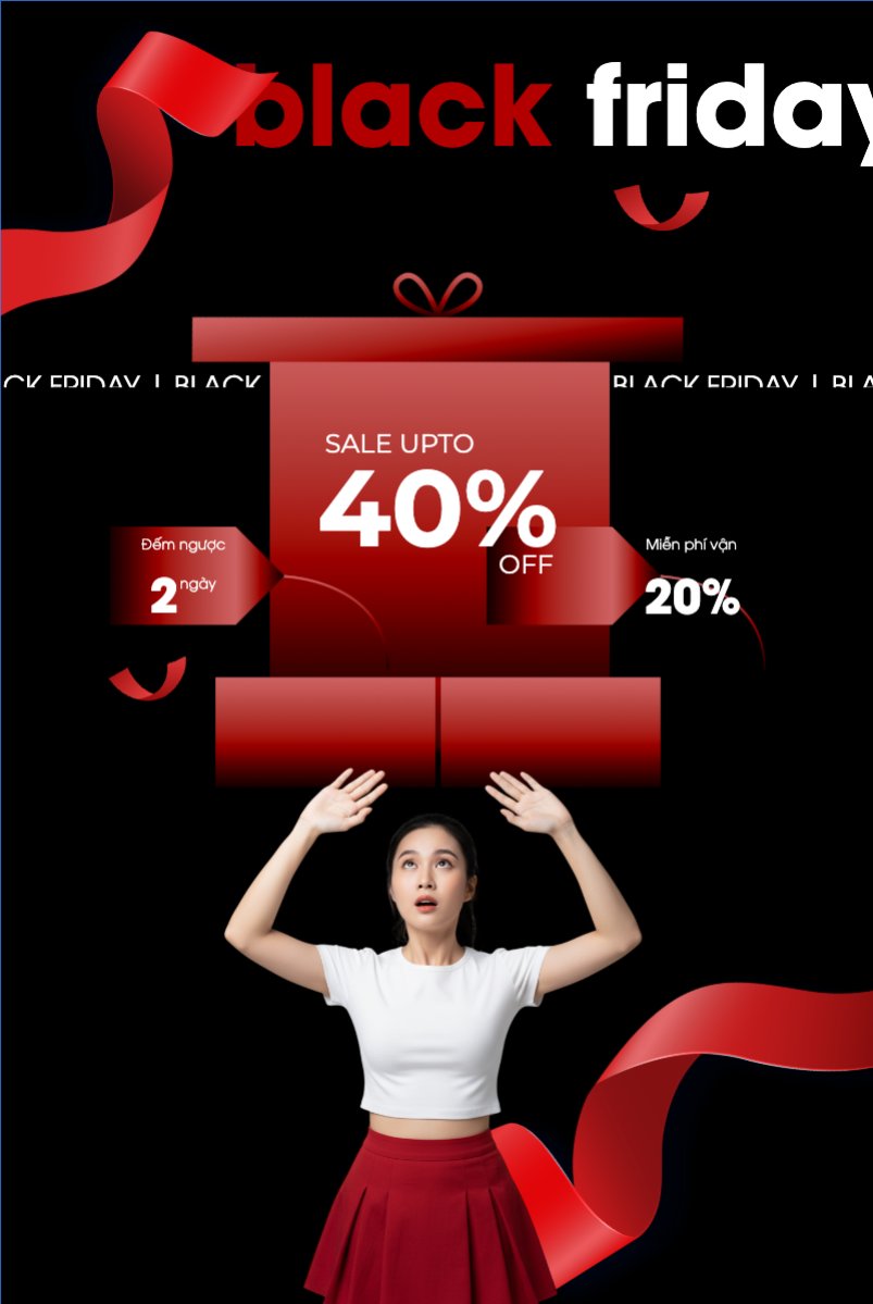 Mẫu Bài post MXH dọc Black friday giảm giá — LayerPic