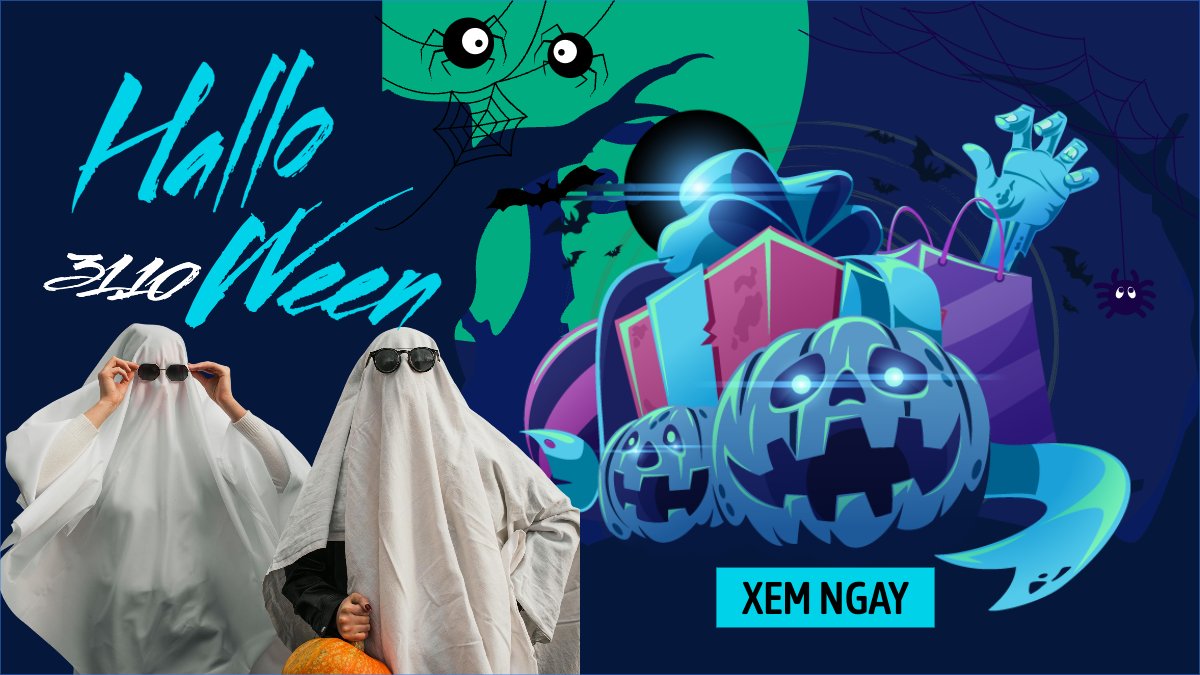 Mẫu Bài post MXH (16:9) Halloween, lễ hội ma quái, sự kiện, event, lễ hội ma quái, lễ hội, festival, hiện đại, modern — LayerPic