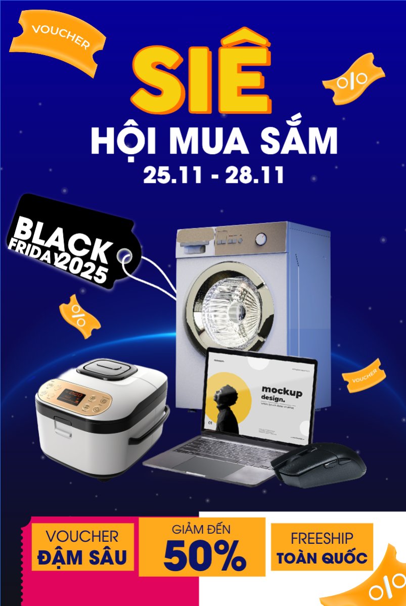 Mẫu Bài post MXH dọc Siêu hội mua sắm — LayerPic