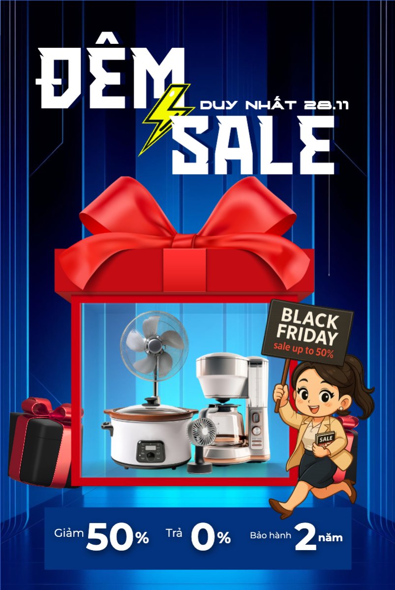 Mẫu Bài post MXH dọc Đêm sale duy nhất 28.11 — LayerPic