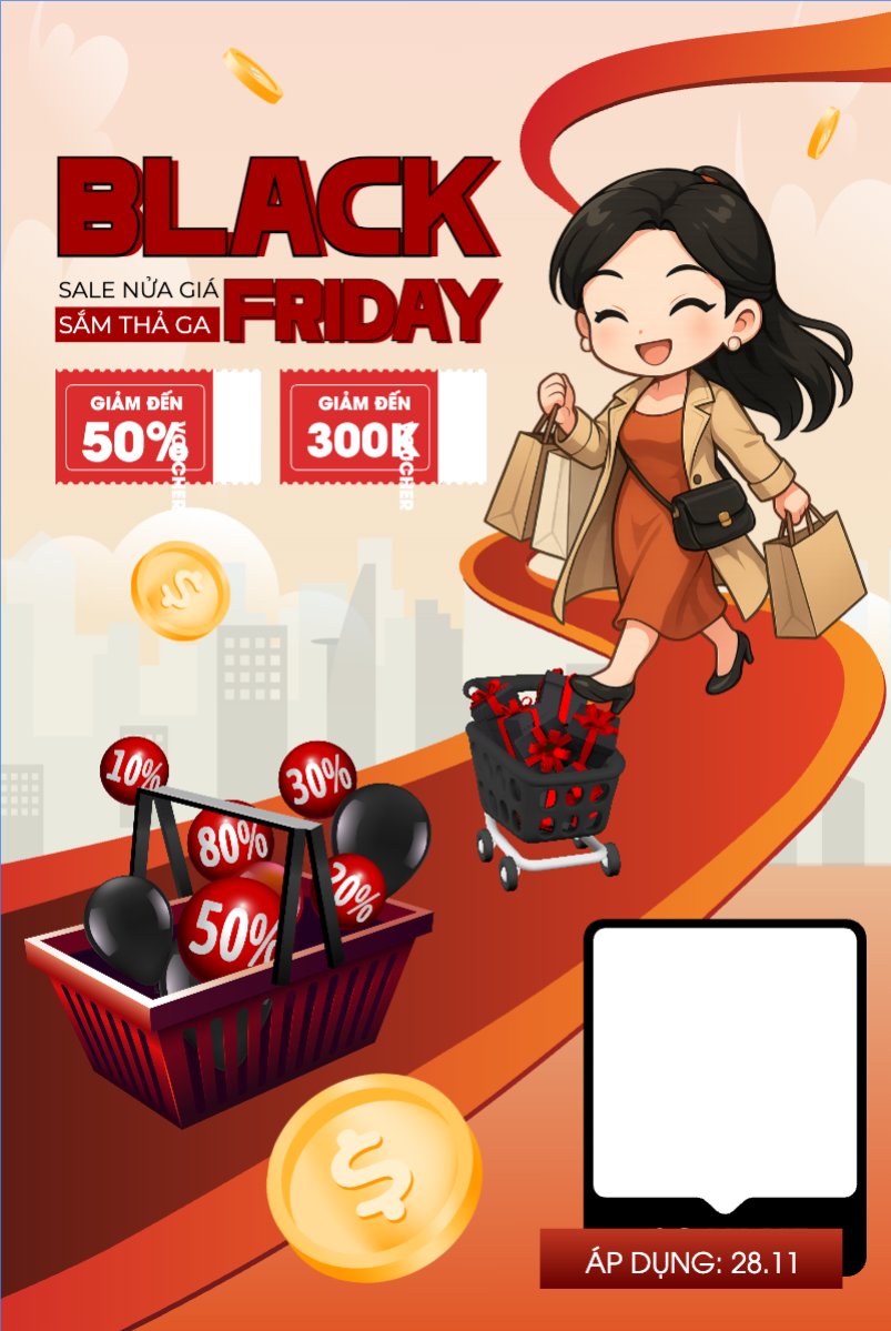 Mẫu Bài post MXH dọc Sale nửa giá sắm thả ga — LayerPic
