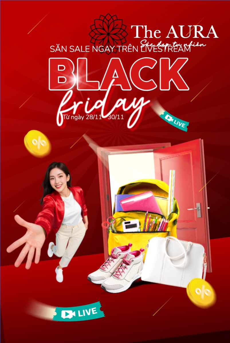 Mẫu Bài post MXH dọc Black friday giảm giá — LayerPic