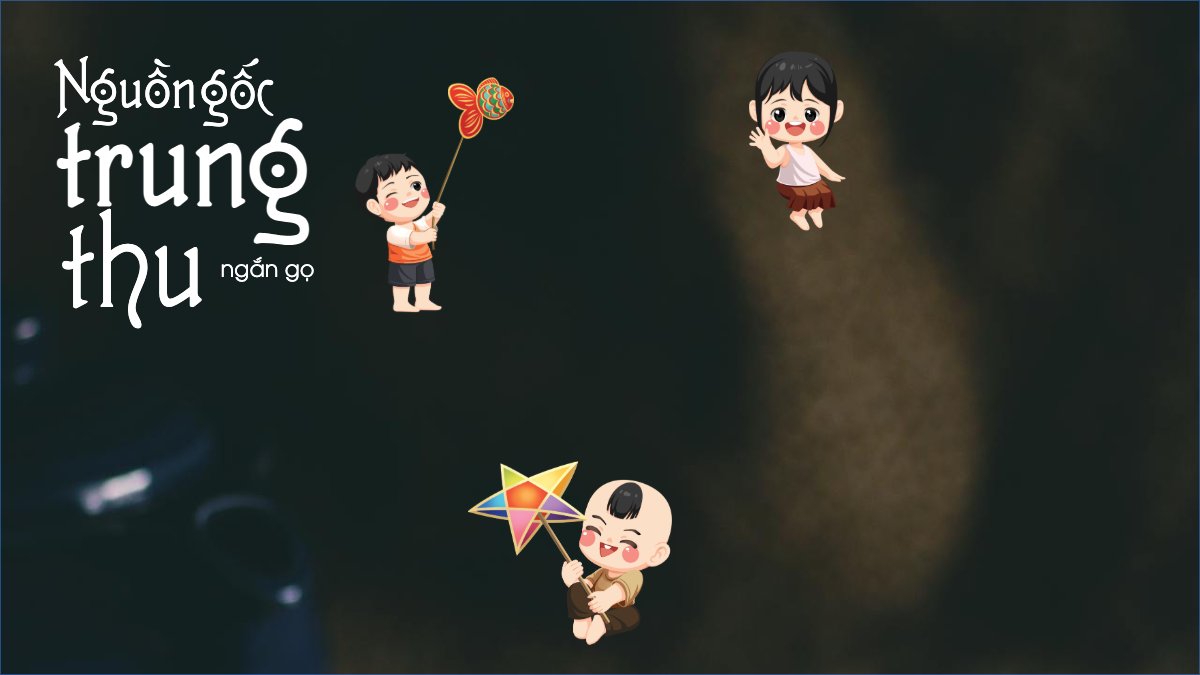 Mẫu Bài post MXH (16:9) Trung thu, Tết Đoàn Viên, mid-autumn festival, sự kiện, event, dễ thương, cute, chibi, hoạt hình, cartoon — LayerPic