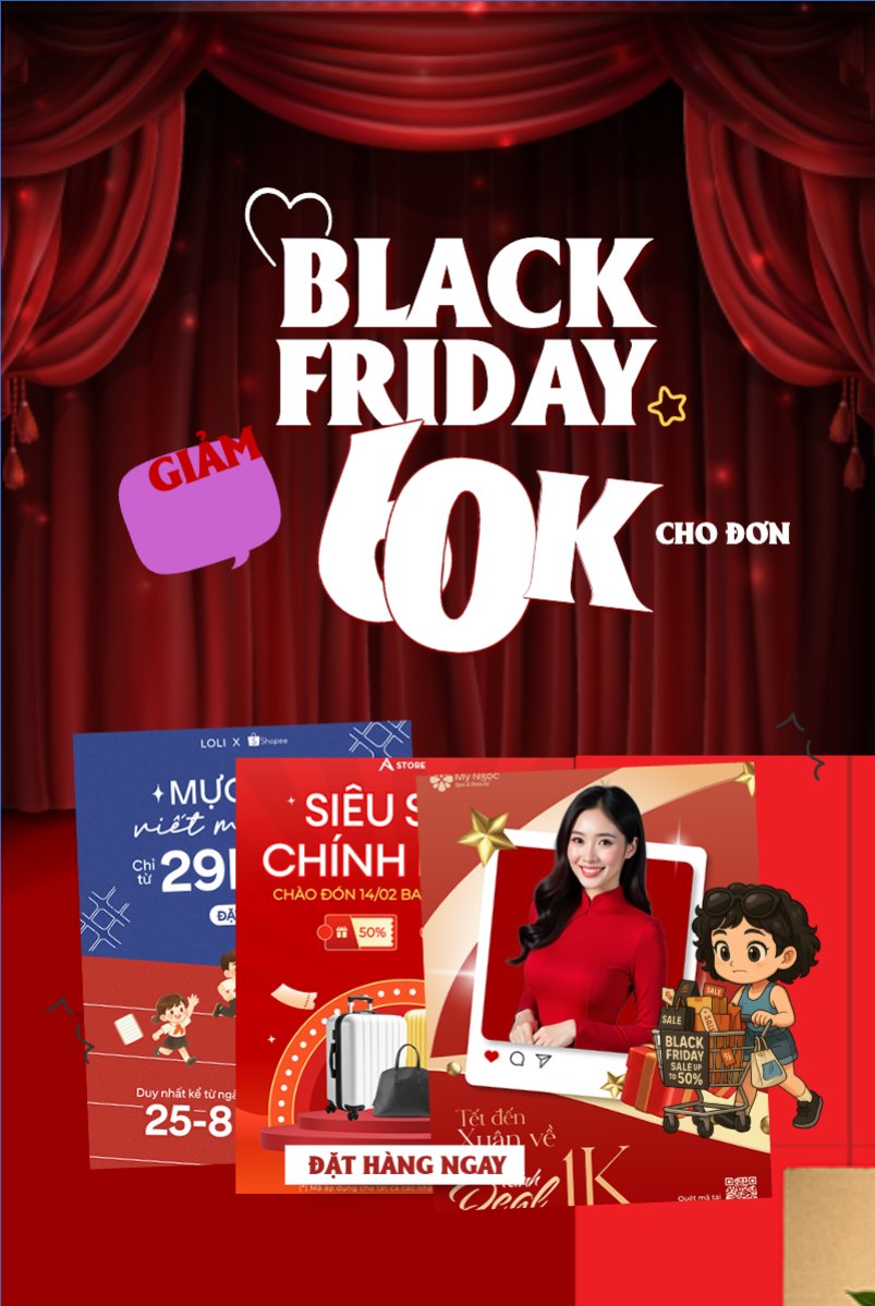 Mẫu Bài post MXH dọc Black friday giảm giá — LayerPic