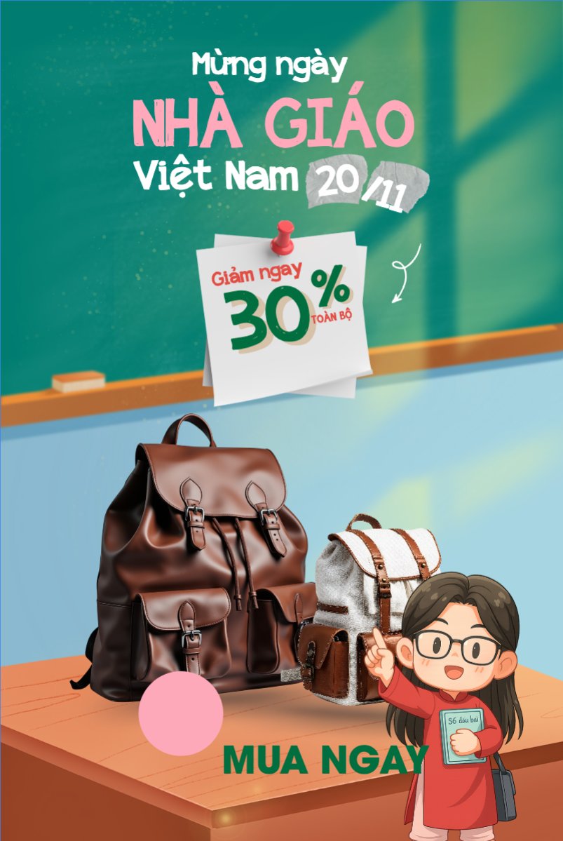 Mẫu Bài post MXH dọc Mừng ngày nhà giáo Việt Nam 20/11 — LayerPic