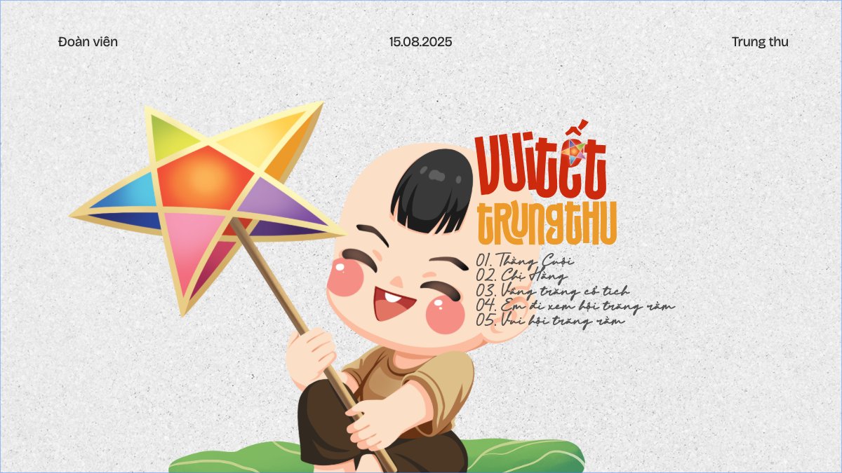 Mẫu Bài post MXH (16:9) Trung thu, Tết Đoàn Viên, mid-autumn festival, sự kiện, event, dễ thương, cute, chibi, hoạt hình, cartoon — LayerPic