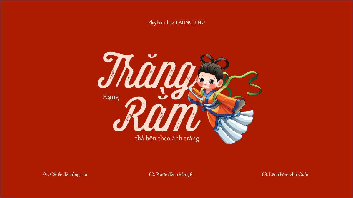 Mẫu Bài post MXH (16:9) Trung thu, Tết Đoàn Viên, mid-autumn festival, sự kiện, event, dễ thương, cute, chibi, hoạt hình, cartoon — LayerPic
