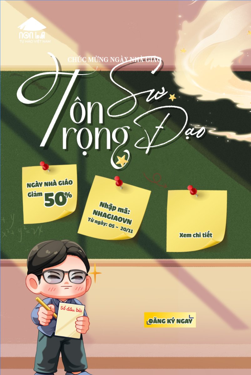 Mẫu Bài post MXH dọc Tôn sư trọng đạo — LayerPic