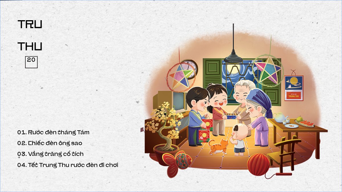 Mẫu Bài post MXH (16:9) Trung thu, Tết Đoàn Viên, mid-autumn festival, sự kiện, event, dễ thương, cute, chibi, hoạt hình, cartoon — LayerPic