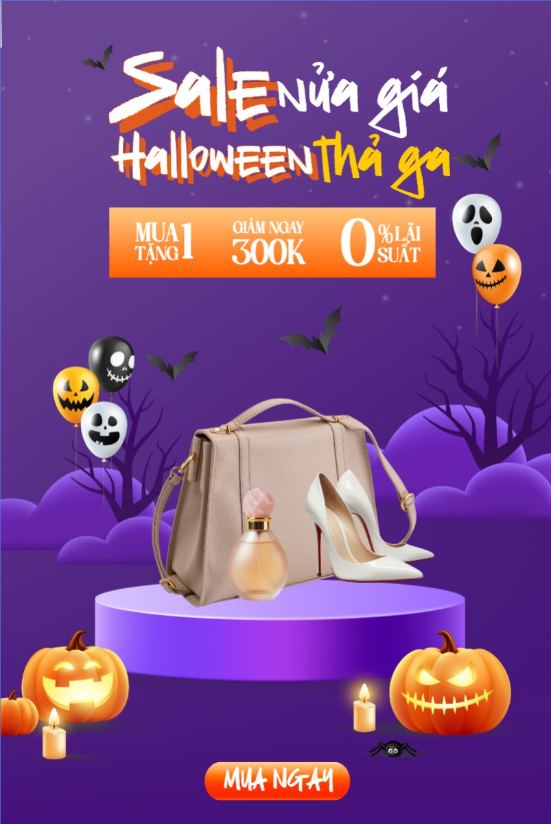 Mẫu Bài post MXH dọc Halloween, lễ hội ma quái, sự kiện, event, fashion, thời trang, quần áo, trang phục, clothes, outfit, dễ thương, cute, chibi, hoạt hình, cartoon — LayerPic