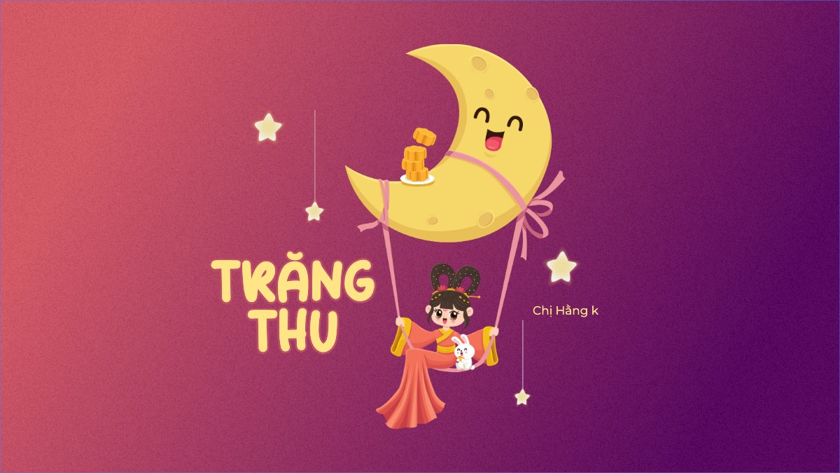Mẫu Bài post MXH (16:9) Trung thu, Tết Đoàn Viên, mid-autumn festival, lễ hội, sự kiện, event, âm nhạc, giải trí, dễ thương, cute, chibi, hoạt hình, cartoon — LayerPic