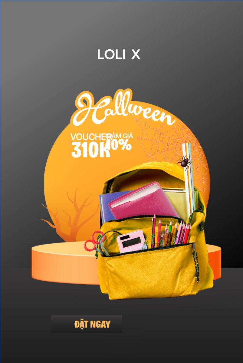 Mẫu Bài post MXH dọc Halloween, lễ hội ma quái, thời trang, fashion, sự kiện, event, dễ thương, cute, chibi, hoạt hình, cartoon — LayerPic
