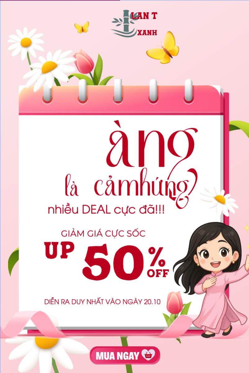 Mẫu Bài post MXH dọc 20/10, Ngày phụ nữ Việt Nam, Vietnamese Women's Day, phụ nữ, sự kiện, event, dễ thương, cute, chibi, hoạt hình, cartoon — LayerPic