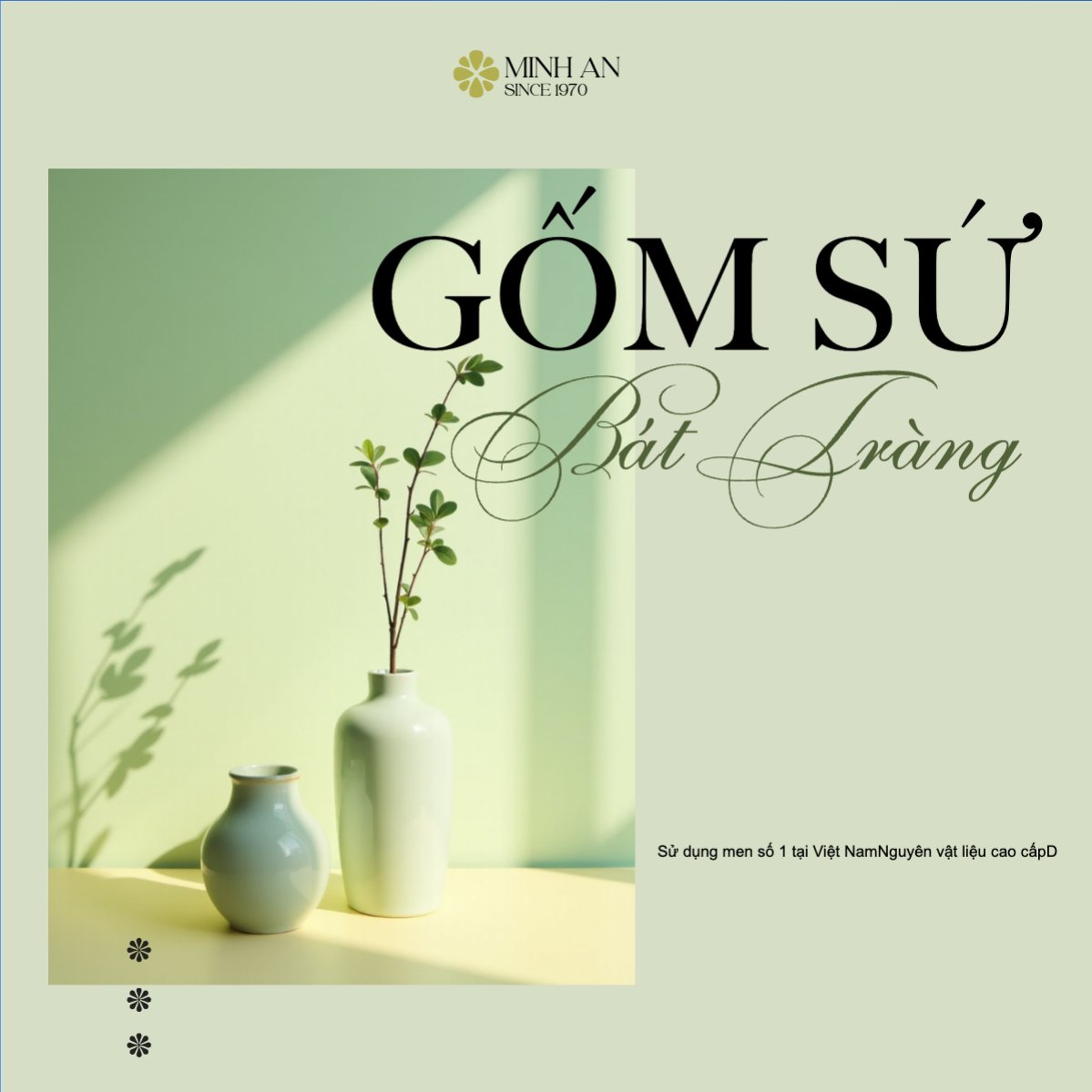 Mẫu Bài post MXH vuông Gốm sứ, ceramics, xây dựng, build, nội thất, bất động sản, interior, real estate — LayerPic