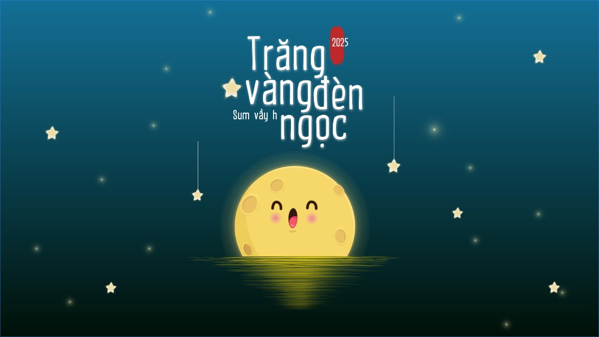 Mẫu Bài post MXH (16:9) Trung thu, Tết Đoàn Viên, mid-autumn festival, lễ hội, sự kiện, event, âm nhạc, giải trí, dễ thương, cute, chibi, hoạt hình, cartoon — LayerPic
