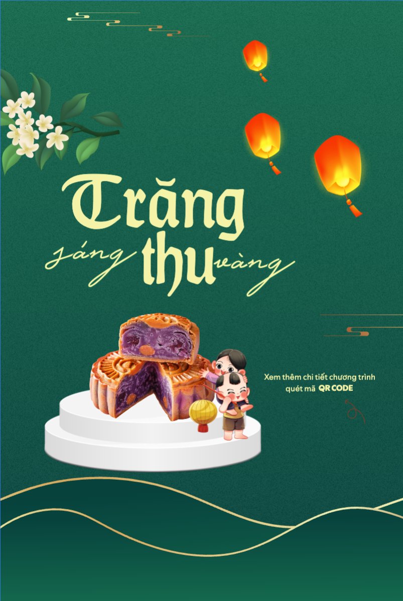 Mẫu Bài post MXH dọc Trung thu, Tết Đoàn Viên, mid-autumn festival, sự kiện, event, lễ hội, festival, ẩm thực, food, bánh trung thu, cute, dễ thương — LayerPic