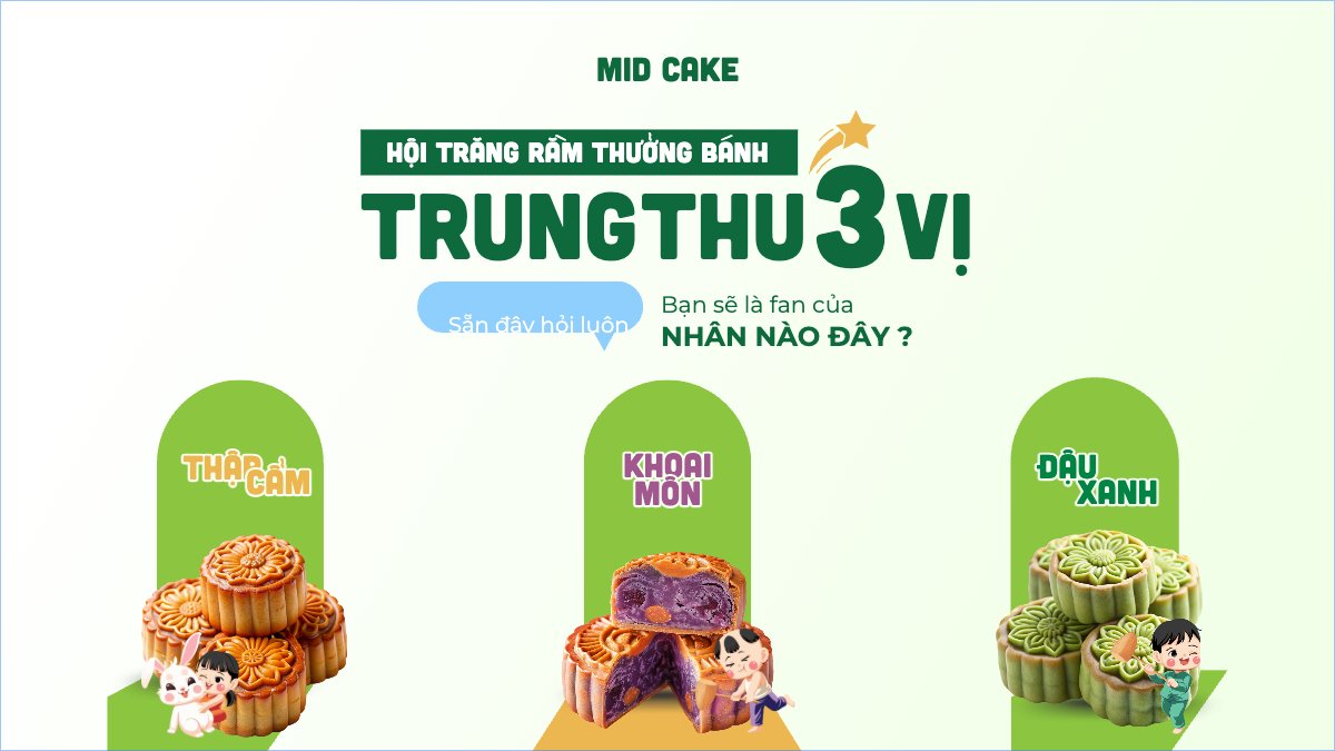 Mẫu Bài post MXH (16:9) Trung thu, Tết Đoàn Viên, mid-autumn festival, sự kiện, ẩm thực, food, event, cute, dễ thương, chibi, hoạt hình — LayerPic