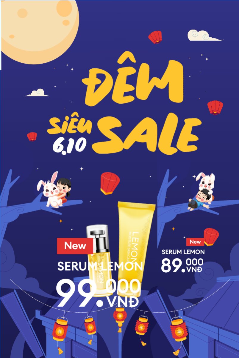 Mẫu Bài post MXH dọc Trung thu, Tết Đoàn Viên, mid-autumn festival, sự kiện, event, lễ hội, festival, mỹ phẩm, beauty, làm đẹp, sale, giảm giá, dễ thương, cute — LayerPic