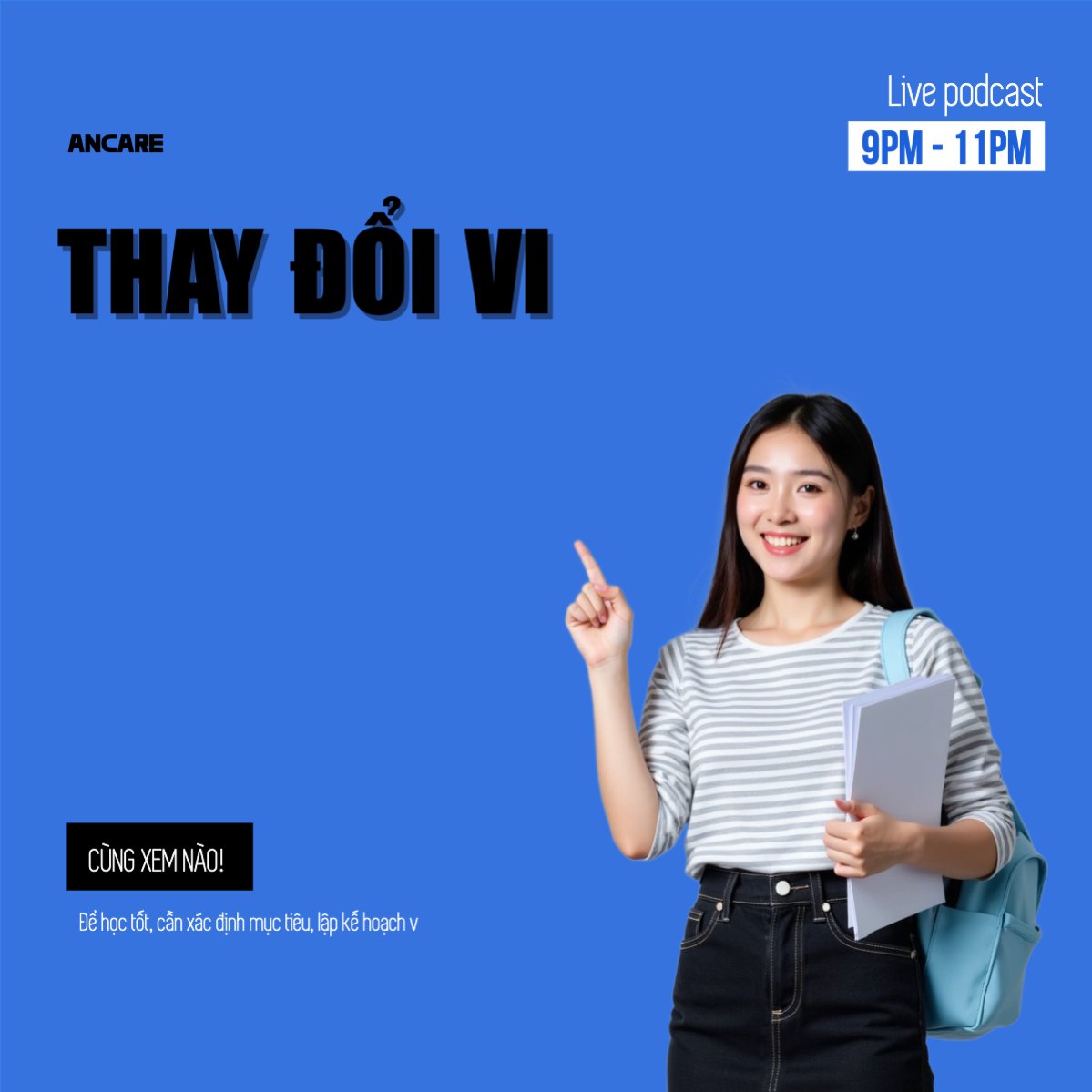 Mẫu Bài post MXH vuông Giáo dục, education, school, trường học — LayerPic