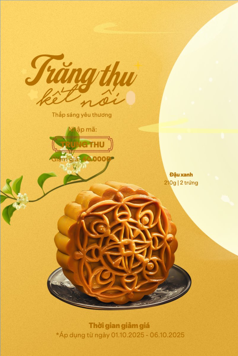 Mẫu Bài post MXH dọc Trung thu, Tết Đoàn Viên, mid-autumn festival, sự kiện, event, lễ hội, festival, ẩm thực, food, bánh trung thu, cute, dễ thương — LayerPic