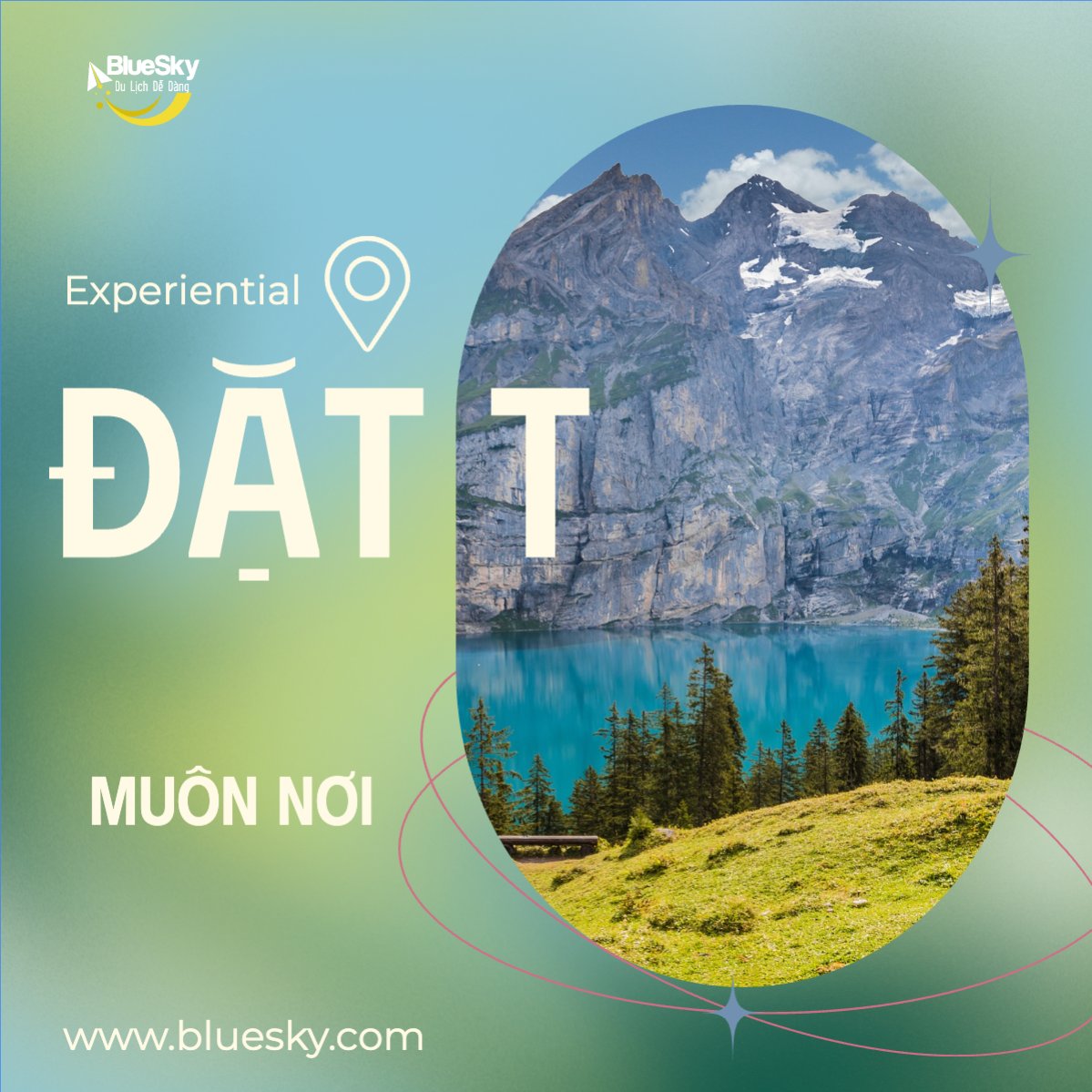Mẫu Bài post MXH vuông Du lịch, travel, tourism, trải nghiệm, khám phá — LayerPic