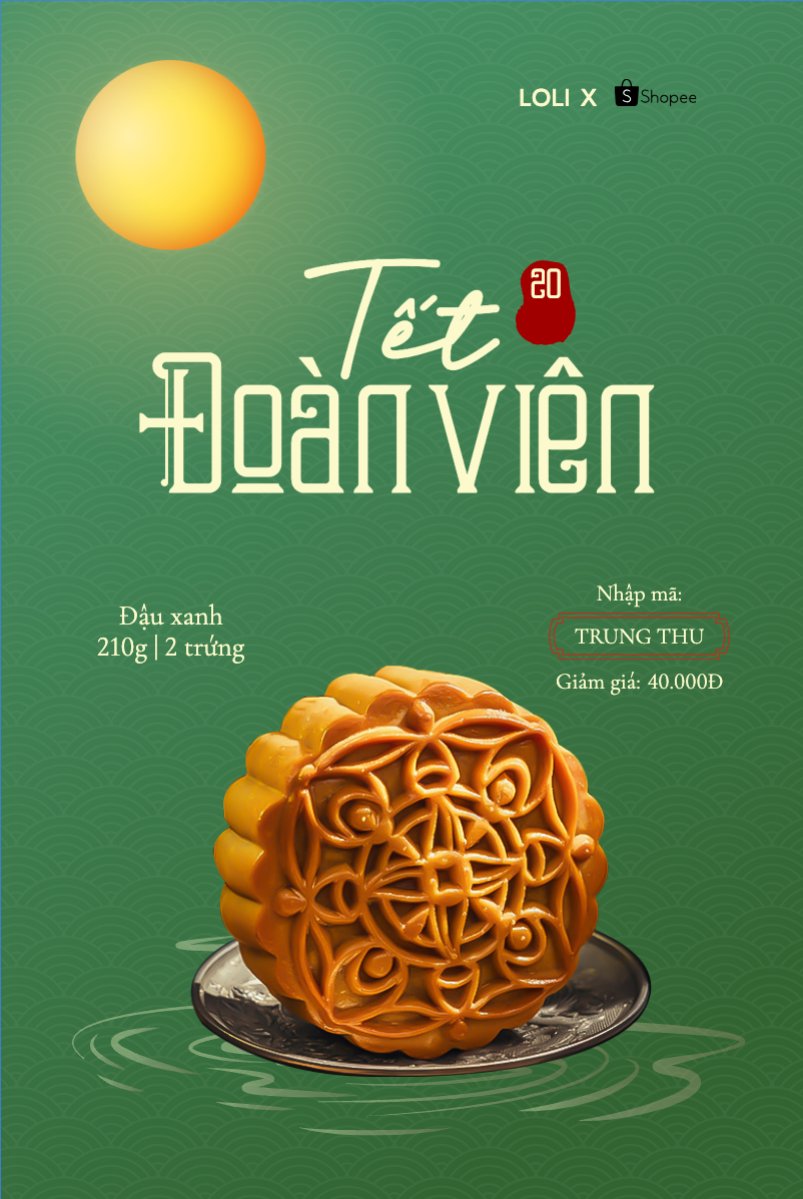 Mẫu Bài post MXH dọc Trung thu, Tết Đoàn Viên, mid-autumn festival, sự kiện, ẩm thực, food, event, hiện đại, modern, đơn giản — LayerPic