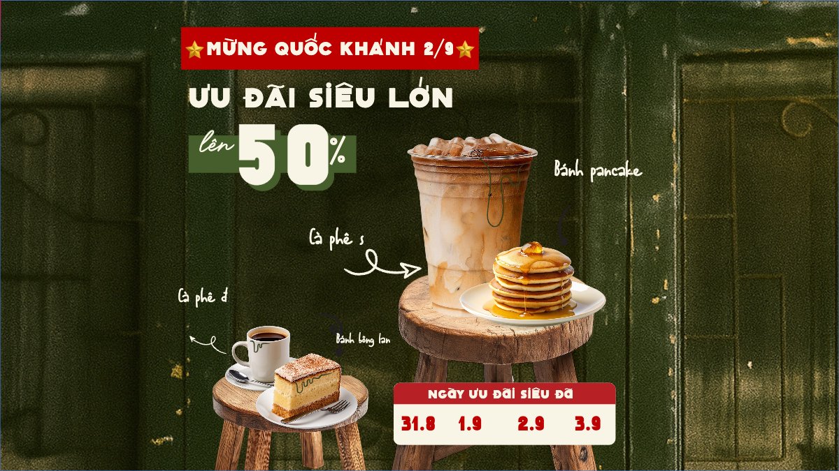 Mẫu Bài post MXH (16:9) 2/9, Quốc Khánh, lễ hội, Việt Nam, nước uống, juice, giải khát, F&B, drink, cổ điển, vintage, retro, classic — LayerPic