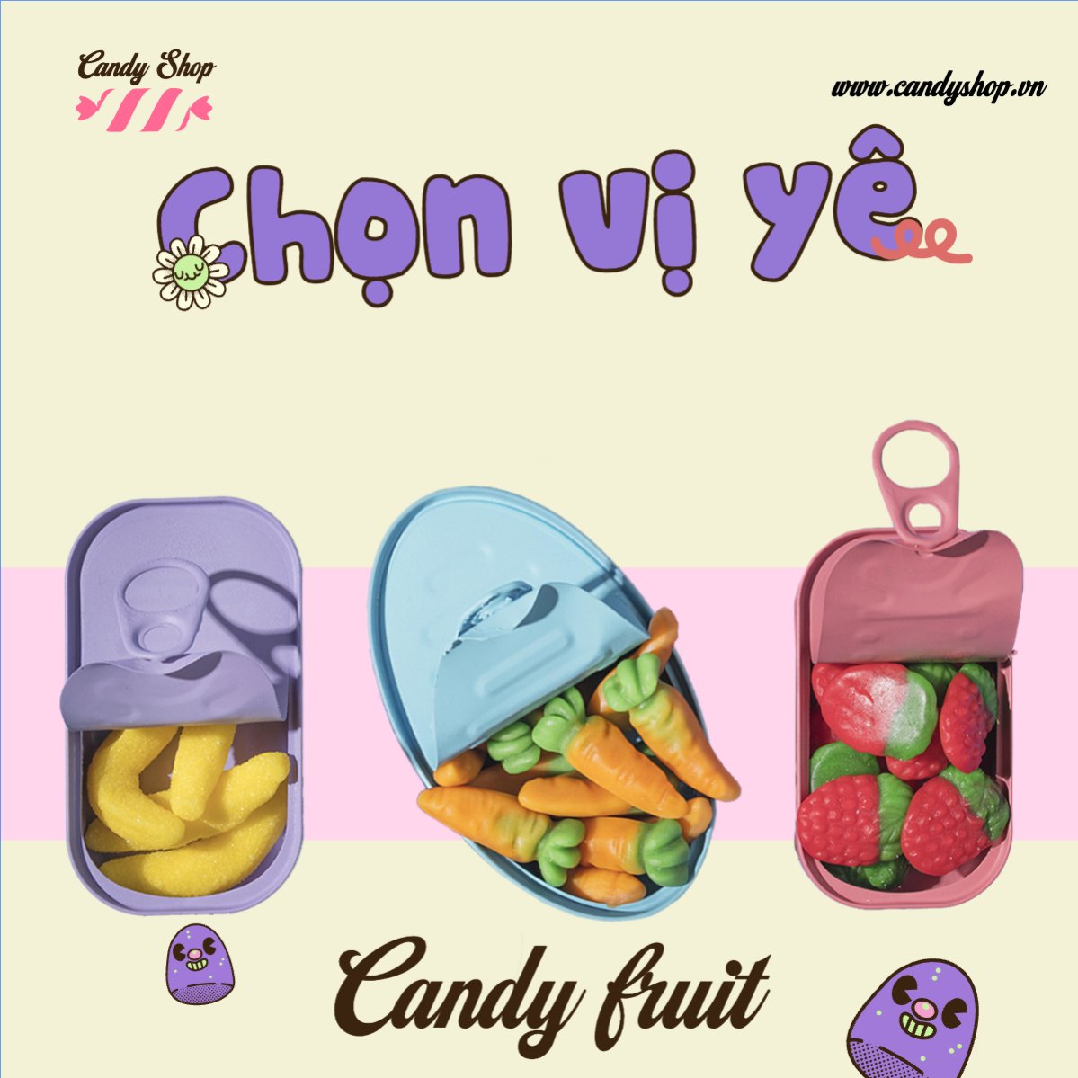Mẫu Bài post MXH vuông Kẹo, candy, Đồ ăn, food, thực phẩm, ẩm thực, món ăn, F&B, nhà hàng, thức ăn — LayerPic