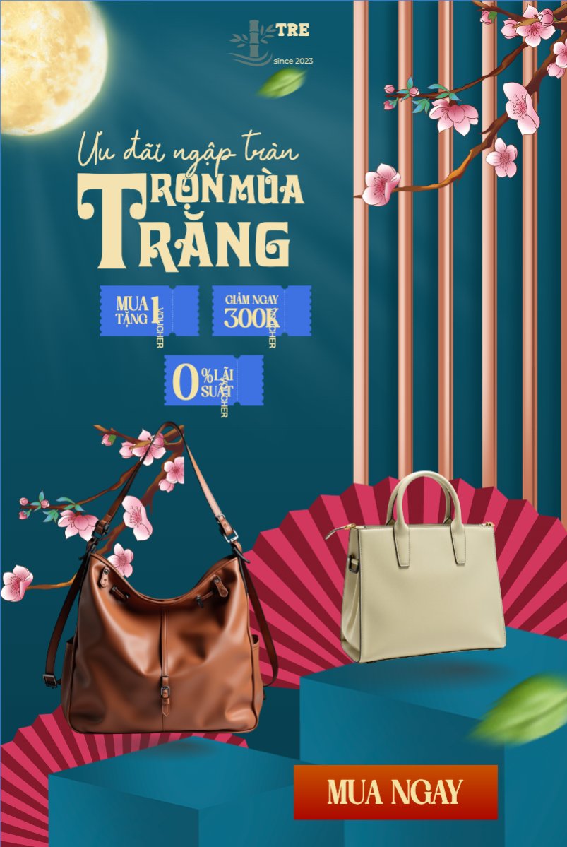 Mẫu Bài post MXH dọc Trung thu, Tết Đoàn Viên, mid-autumn festival, fashion, thời trang, túi, bag, hiện đại, modern, đơn giản — LayerPic