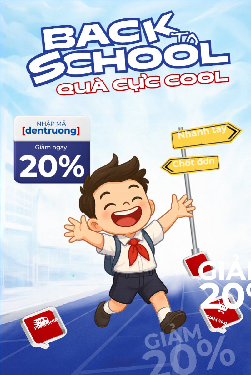 Mẫu Bài post MXH dọc Tựu trường, đến trường, nhập học, giáo dục, education, school, trường học, dễ thương, cute, chibi, hoạt hình, cartoon — LayerPic