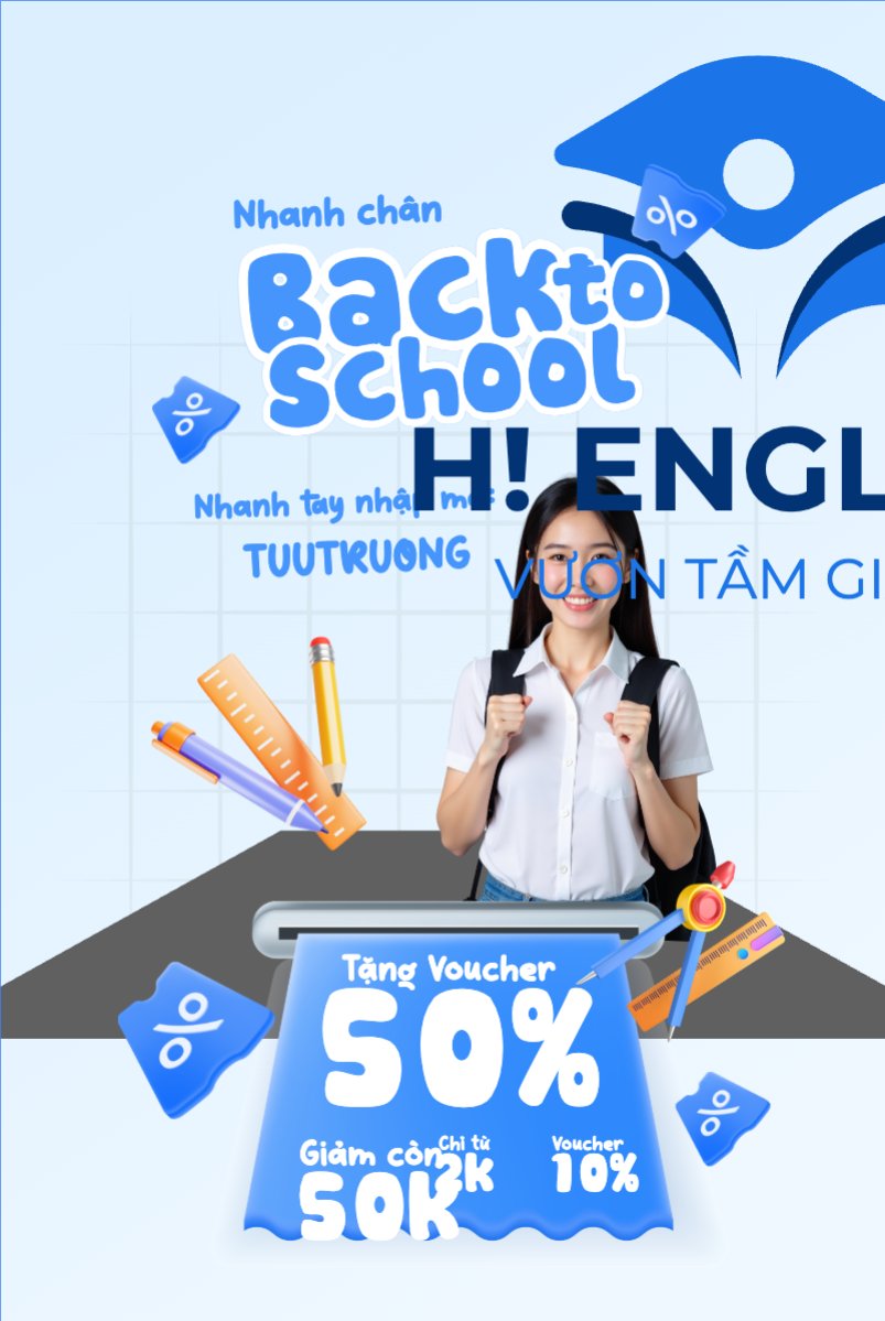 Mẫu Bài post MXH dọc Tựu trường, nhập học, văn phòng phẩm, giáo dục, education, school, trường học, hiện đại, modern — LayerPic