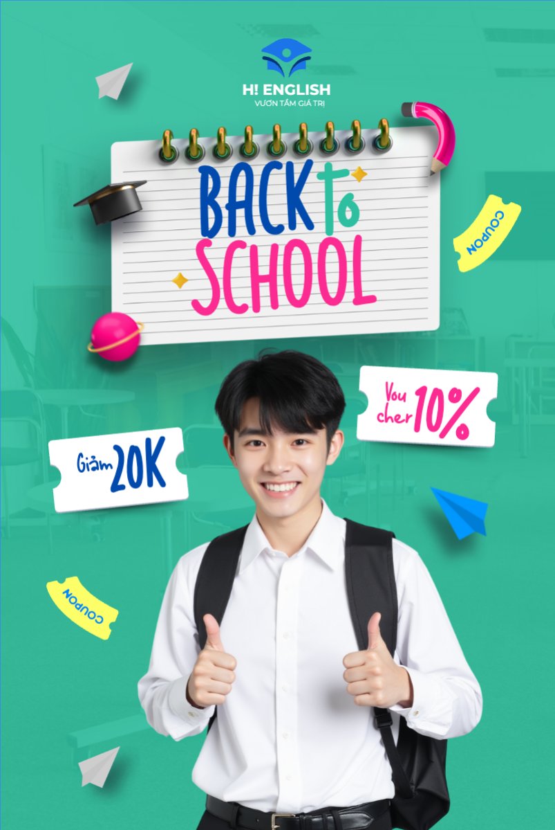 Mẫu Bài post MXH dọc Tựu trường, nhập học, văn phòng phẩm, giáo dục, education, school, trường học, hiện đại, modern — LayerPic
