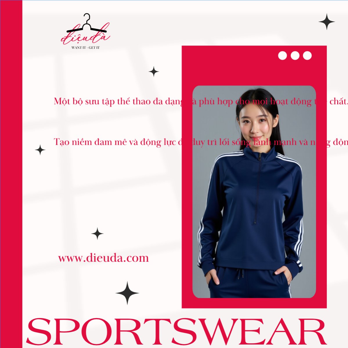 Mẫu Bài post MXH vuông Sportswear, quần áo thể thao, fashion, thời trang, quần áo, trang phục, clothes, outfit — LayerPic
