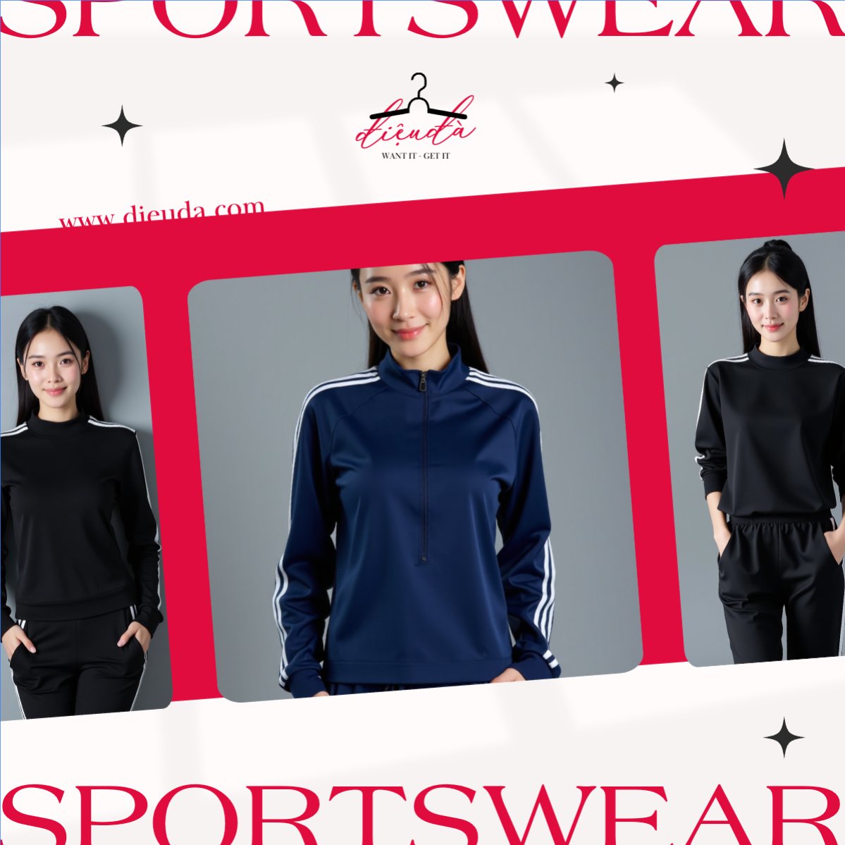 Mẫu Bài post MXH vuông Sportswear, quần áo thể thao, fashion, thời trang, quần áo, trang phục, clothes, outfit — LayerPic