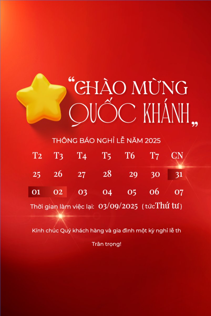 Mẫu Bài post MXH dọc 2/9, Quốc Khánh, lễ hội, thông báo, lịch nghỉ, Việt Nam, sự kiện, event, hiện đại, modern — LayerPic