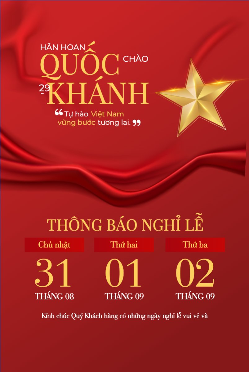 Mẫu Bài post MXH dọc 2/9, Quốc Khánh, lễ hội, thông báo, lịch nghỉ, Việt Nam, sự kiện, event, hiện đại, modern — LayerPic