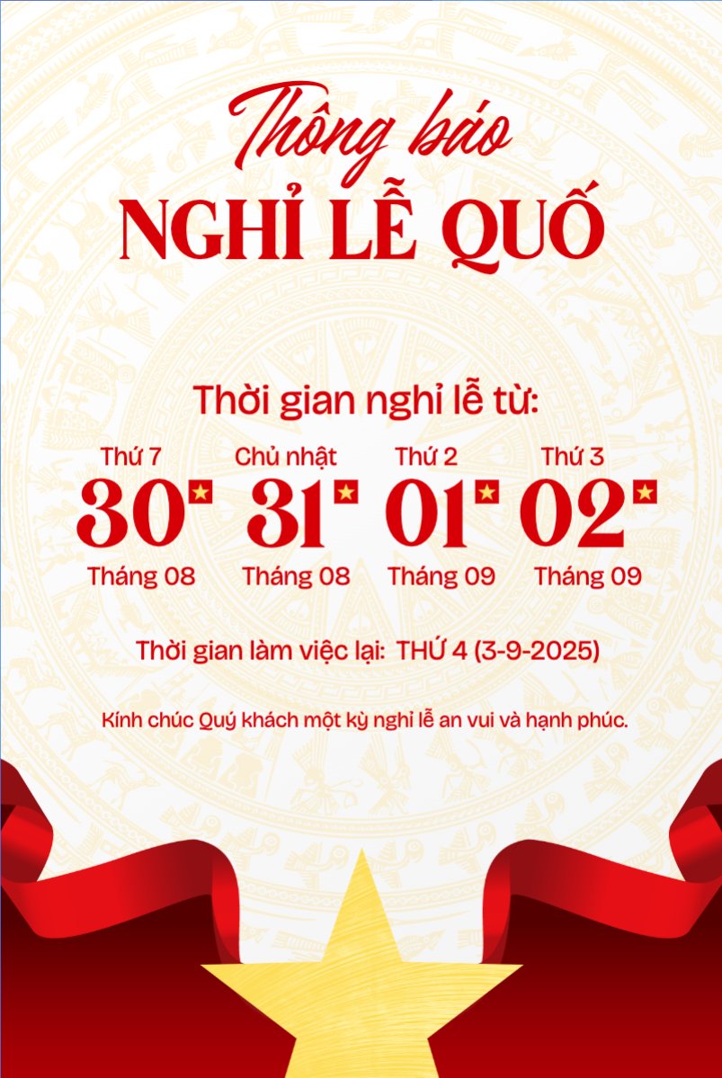 Mẫu Bài post MXH dọc 2/9, Quốc Khánh, lễ hội, thông báo, lịch nghỉ, Việt Nam, sự kiện, event, hiện đại, modern — LayerPic