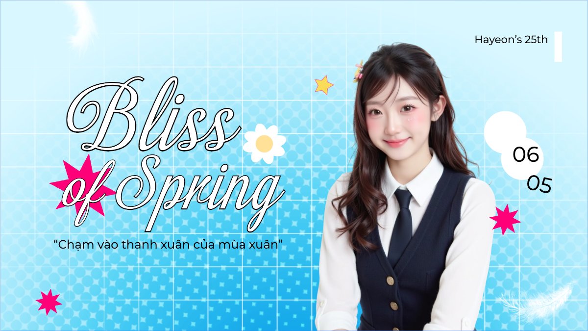 Mẫu Bài post MXH (16:9) Kpop, idol, thần tượng, sinh nhật, birthday, âm nhạc, music, sự kiện, event, giải trí — LayerPic