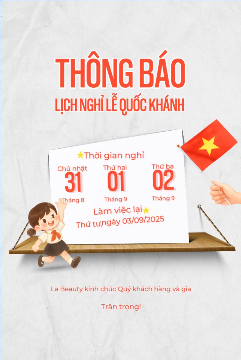 Mẫu Bài post MXH dọc 2/9, Quốc Khánh, lễ hội, thông báo, lịch nghỉ, Việt Nam, sự kiện, dễ thương, cute, chibi, hoạt hình, cartoon — LayerPic