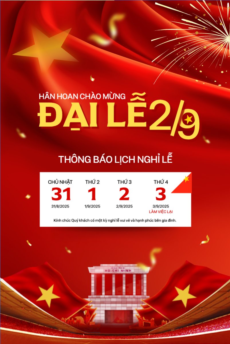Mẫu Bài post MXH dọc 2/9, Quốc Khánh, lễ hội, thông báo, lịch nghỉ, Việt Nam, sự kiện, event, hiện đại, modern — LayerPic